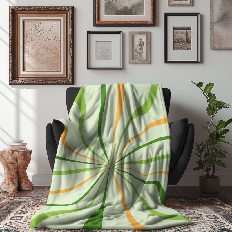 Rétro vert - couverture Sherpa de qualité supérieure 1 pièce, L 60 po x L 80 po
