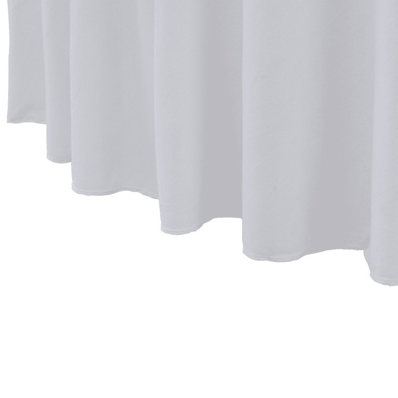 Stretch Tablecloth with Skirt, White, 180" Round