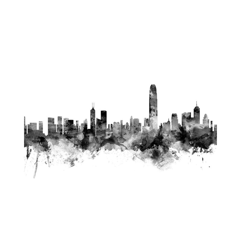 Hong Kong In Black & White by Michael Tompsett - Wrapped Canvas Gallery-Wrapped Canvas Giclée, 20.32 cm H x 30.48 cm W