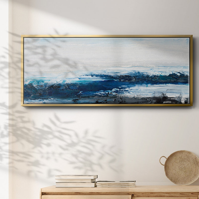 Mysterious Sea I- Framed Canvas, 24" H x 60" W
