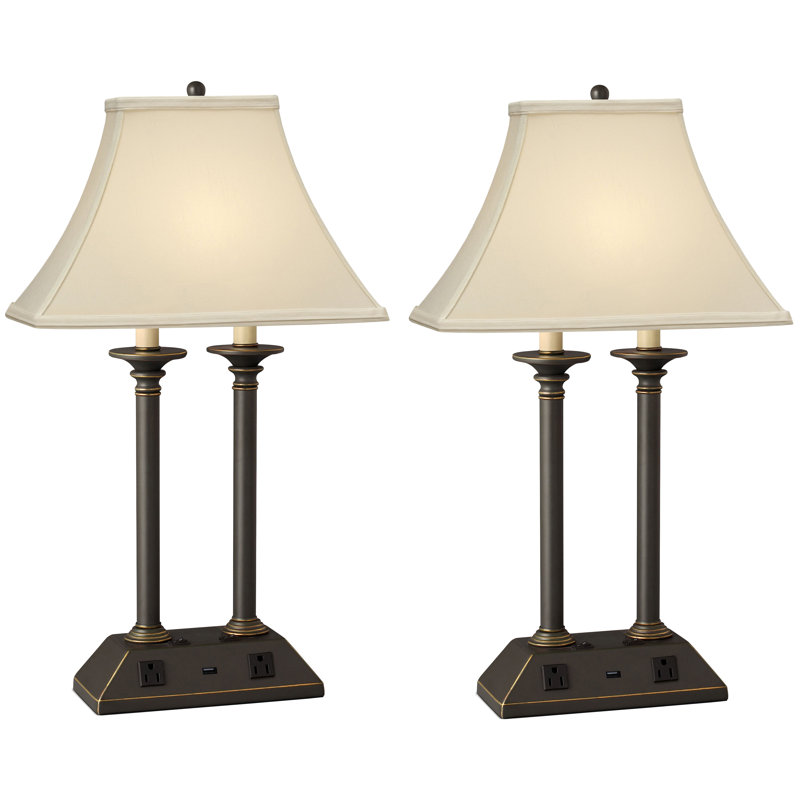 Traditional Madison Bronze Metal USB Table Lamp