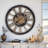 Wall Clock 36" Round Oversized for Living Room decor with Real Moving Gears America Collection-87147384