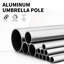 Parasol de patio 10 pi avec matériau et résistance au vent avec cadre de protection gris