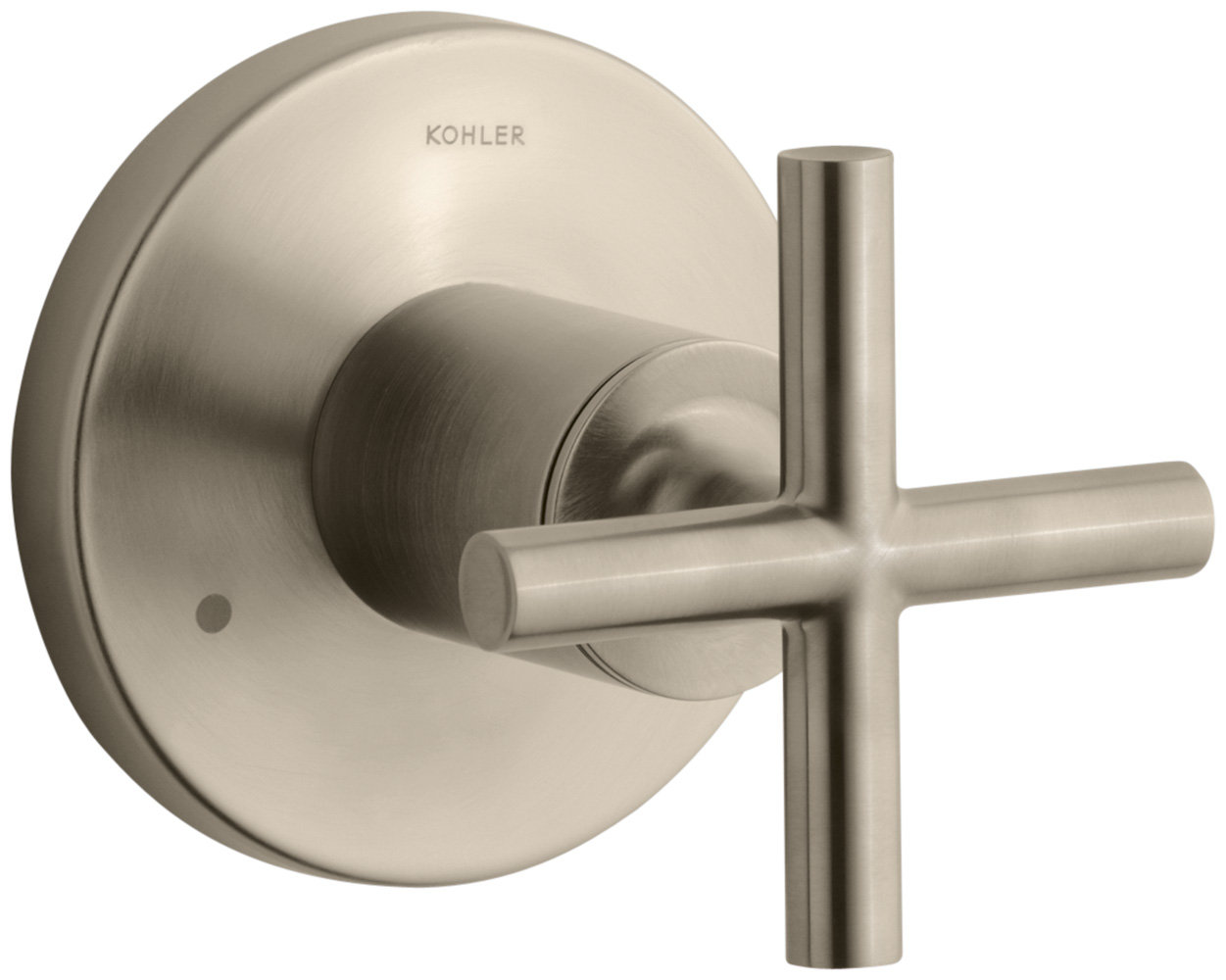 Purist Transfer Valve Trim with Cross Handle, Vibrant Brushed Bronze