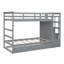 Twin Over Twin Bunk Bed With Trundle And Staircase,Gray