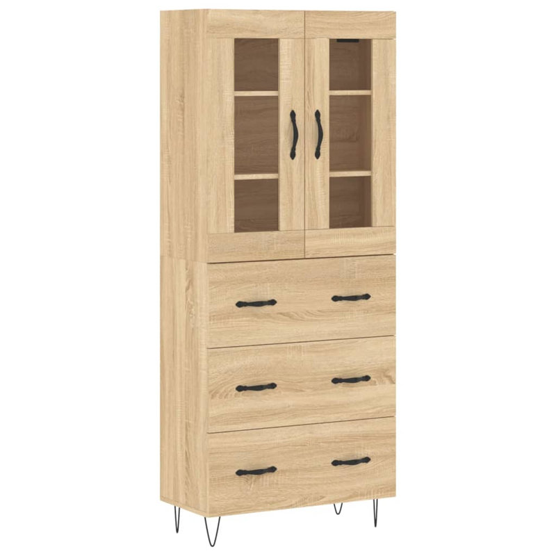 Tetteh 2 Door Manufactured Wood Wardrobe, Sonoma Oak