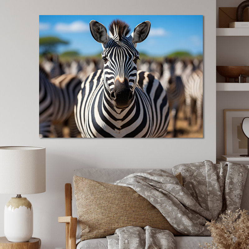 Zèbres d'Afrique, impression sur toile, Toile tendue, H 24 po x l 32 po x P 1 po