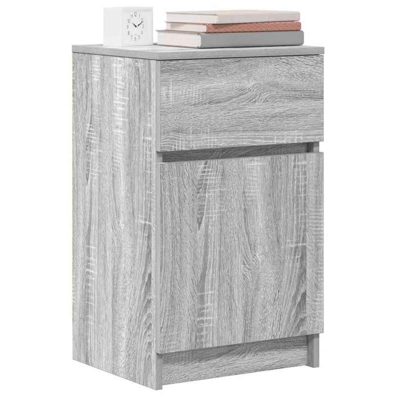 Bedside Cabinet 39X35x65 Cm Engineered Wood, Grey Sonoma
