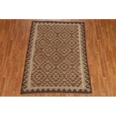 Tapis en laine tissé à la main kilim 5 x 6