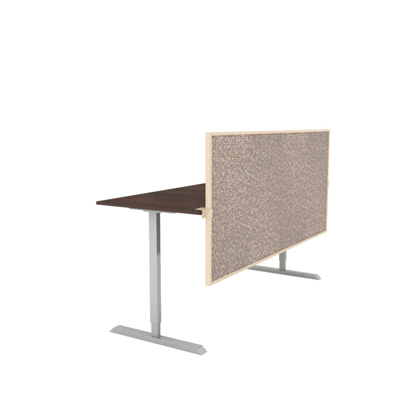 Panneau d'intimité à écran divisé acoustique, marron, Sombre, 18" H x 60" lx 0.63" d