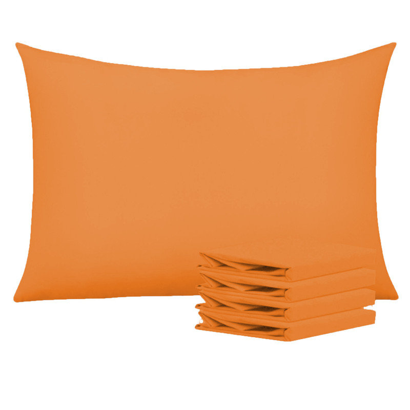 Taie d'oreiller en microfibre brossée Easy Care, Taies d'oreiller pour grand lit, Orange