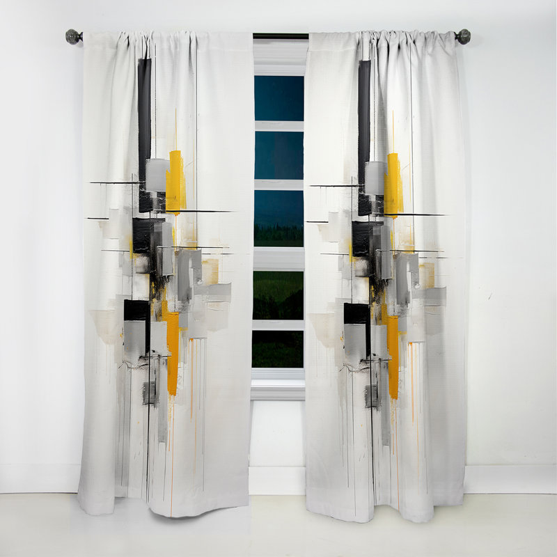 Chesson - rideau occultant abstrait minimalisme - 1 panneau, L 52 po x L 95 po