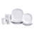 Kaylin Porcelain China Dinnerware Set 16 Piece - Service for 4
