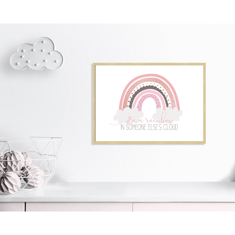 Être un arc-en-ciel, H 25,5 po x l 35,5 po x P 1,19 po, Cadre boîte champagne