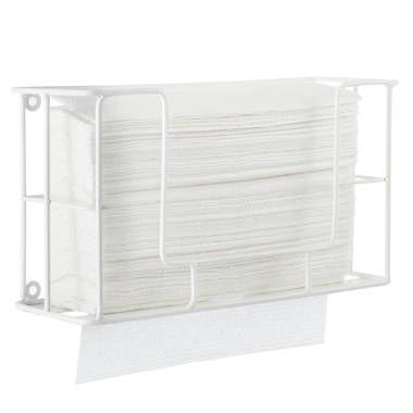 Paper Towel Holder, Wall-Mount, White Plastic