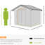 Rangement à outils 9 pi x 6 pi jaune avec base, 4 évents et 2 portes coulissantes, pour la cour arrière, le garage, les outils de jardin pour la pelouse et la piscine, bonne ventilation, acier galvanisé, incliné