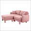 Canapé modulaire en tissu 2 places avec accoudoirs en forme de coquille et repose-pieds cylindrique amovible en tissu Boucle-2005909477