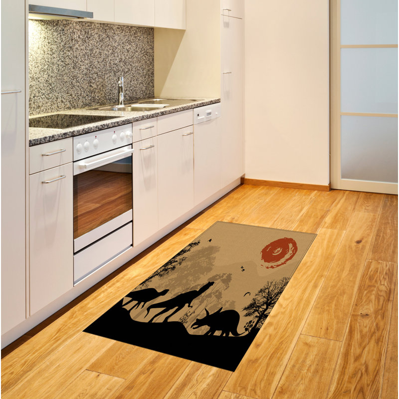 Dinosaur High Density Long Fiber Poly Threads Decorative Area Rug Carpet, Rectangle 4' x 5'8"