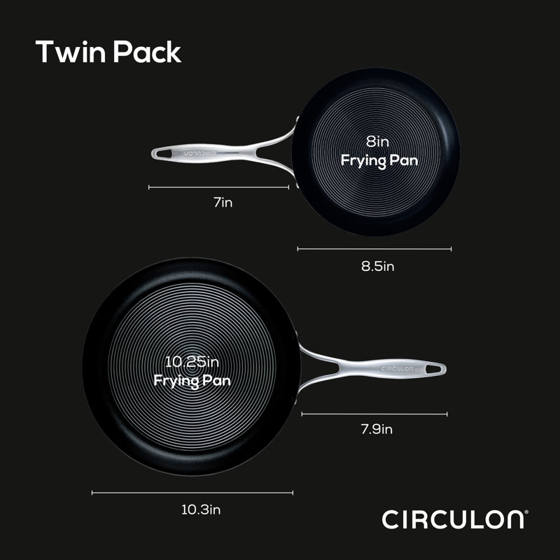 Circulon Stainless Steel Frying Pan Set with SteelShield Hybrid Stainless Nonstick, 2-piece