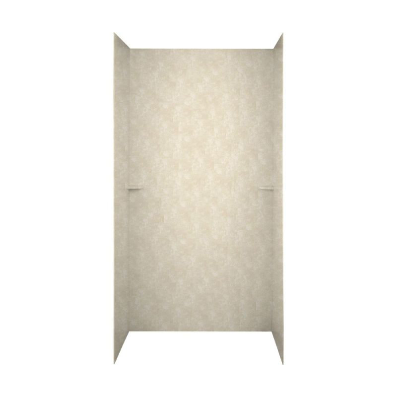 48'' W 36'' D 72'' H Glue Up Solid Surface Wall, Cloud Bone