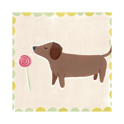 Dachshund Delight I by June Erica Vess - Wrapped Canvas Painting