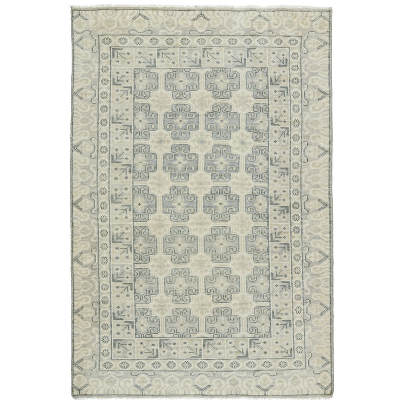 Jaipur Living Stage SLN08 Handknotted Border Ivory and Green Area Rug (12'x15'), Rectangle 12' x 15'