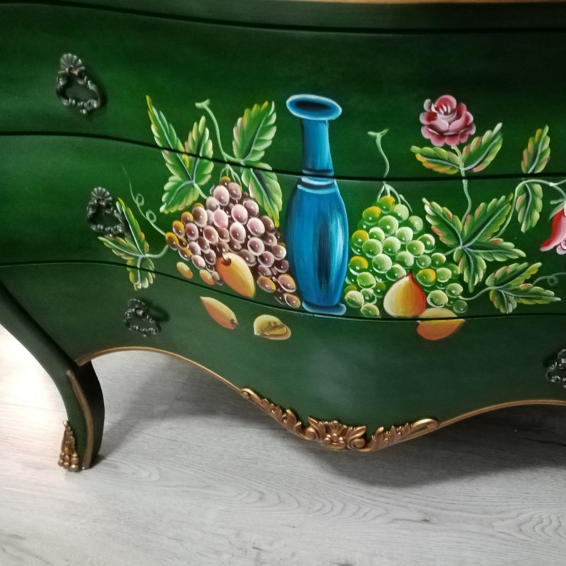 Vintage Painted Entrance Porch Cabinet Accent Chest