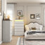 Ensemble de rangement vintage 2 pièces pour chambre à coucher avec commode haute à 6 tiroirs et commode à 9 tiroirs à éclairage DEL-829215875-829215877