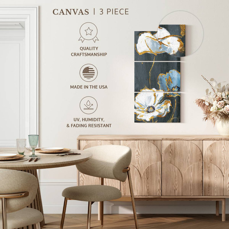 Three Flower Gold Accents