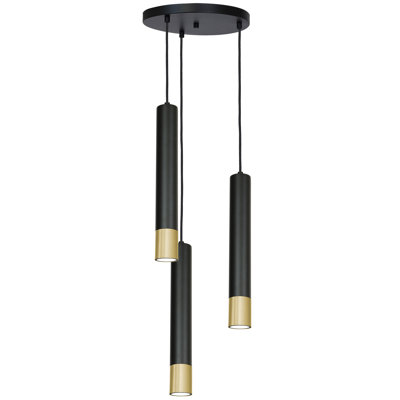 Vanalstyne 3 - Light Black Cluster Pendant