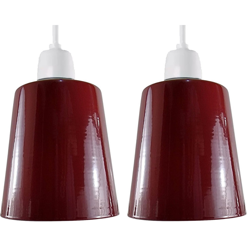 13cm H Metal Lamp Shade, Burgandy 2 Pack