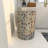 Handmade Mother Of Pearl Shell Geometric Mosaic Accent Table, Contemporary Side End Table