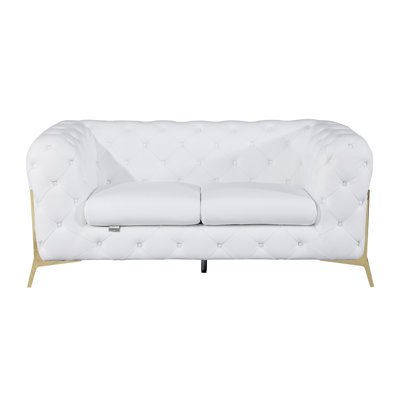 Causeuse rembourrée 100% cuir italien Global United