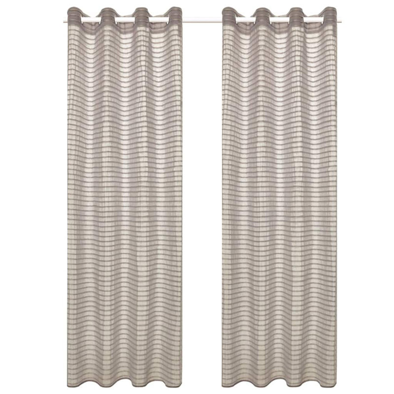 Cayden Semi Sheer Curtain Pair, Beige, Width 140cm x Drop 225cm