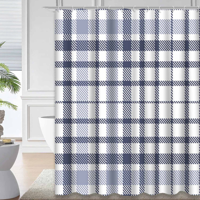 Rideau de douche Tartan, L 72 po x l 78 po