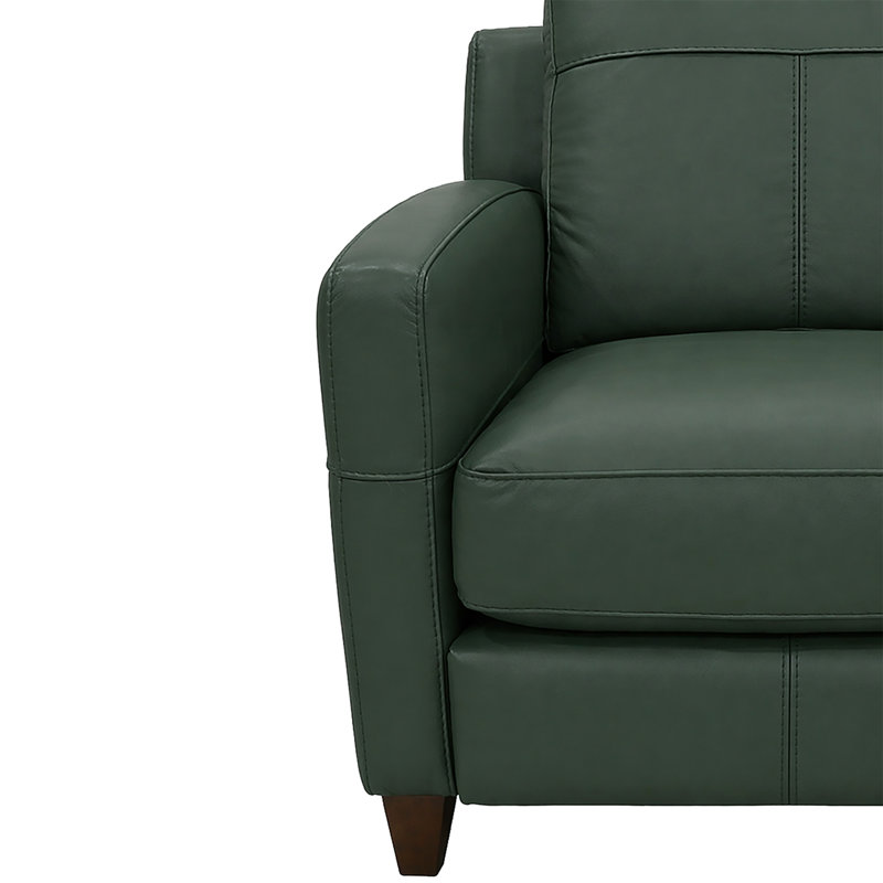 Canapé en cuir avec dossier rembourré Archdale, Cuir véritable vert, Sofa