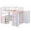 Lit mezzanine polyvalent avec tiroirs de rangement intégrés, bureau de travail spacieux et armoire de style armoire-114355540-114355539