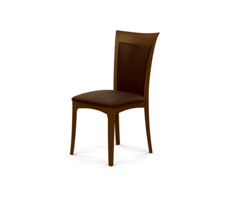 Morgan Leather Dining Chair, Natural Walnut, Coffee