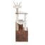 Arbre à chat avec bac à litière intégré, tour à chat de 145 cm de haut avec armoire de rangement, niche pour chat, hamac, griffoir en sisal, perchoirs moelleux et 3 jouets suspendus, marron vintage et blanc