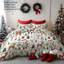 Literie de Noël en microfibre Orylavena avec motif traîneau du Père Noël et rennes, comprenant 2 taies d'oreiller (garniture non incluse).-135412131-135851396