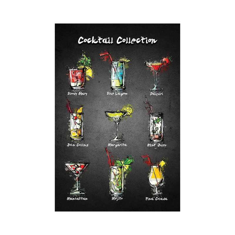 Cocktail Menu I by Gab Fernando - Wrapped Canvas Gallery-Wrapped Canvas Giclée, 101.6 cm H x 66.04 cm W x 3.175 cm D