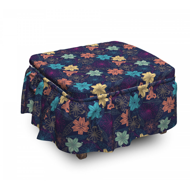 Housse pour repose-pieds hibiscus exotique