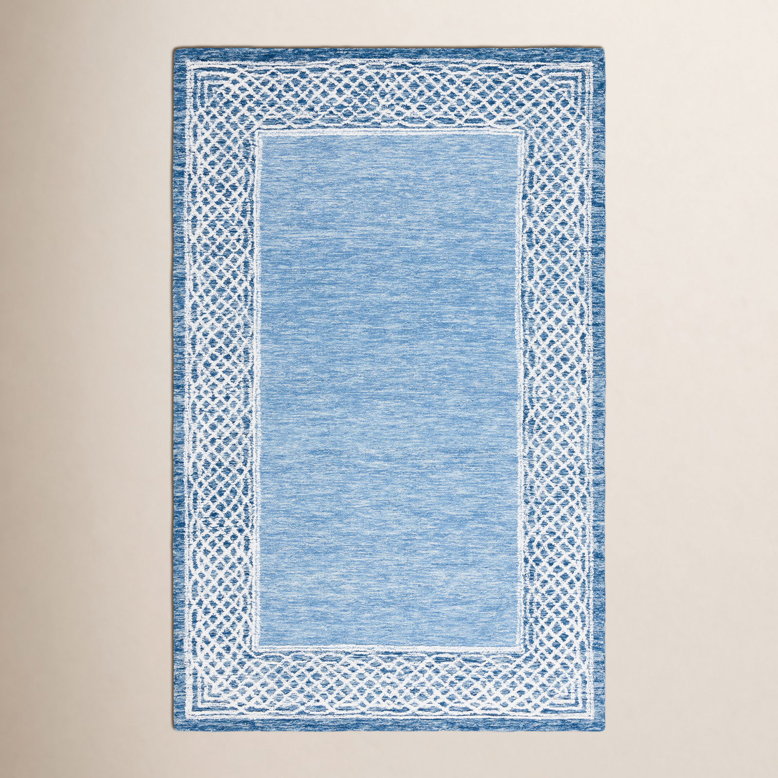 Hand-Tufted Geometric Wool Rug, Rectangle 4' x 6'