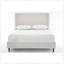 Lit tapissier avec toile texturée ivoire et design à oreilles élégant, pour des chambres luxueuses-2079243569-2079243571