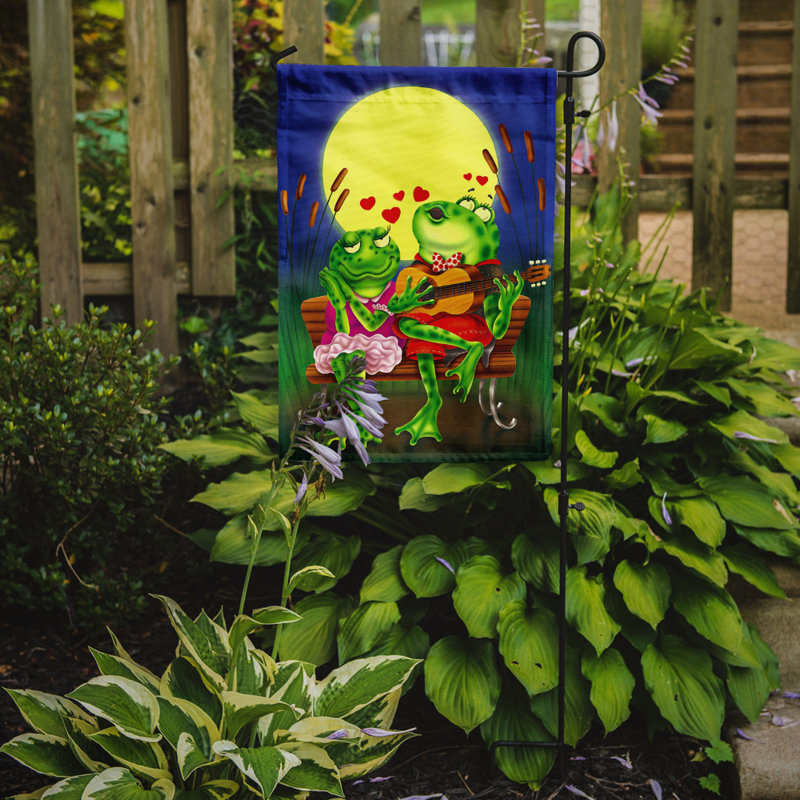 Drapeau de jardin Fentes Frog Love Love, Vert