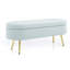 Banc de rangement repose-pieds ovale en flanelle avec pieds en métal