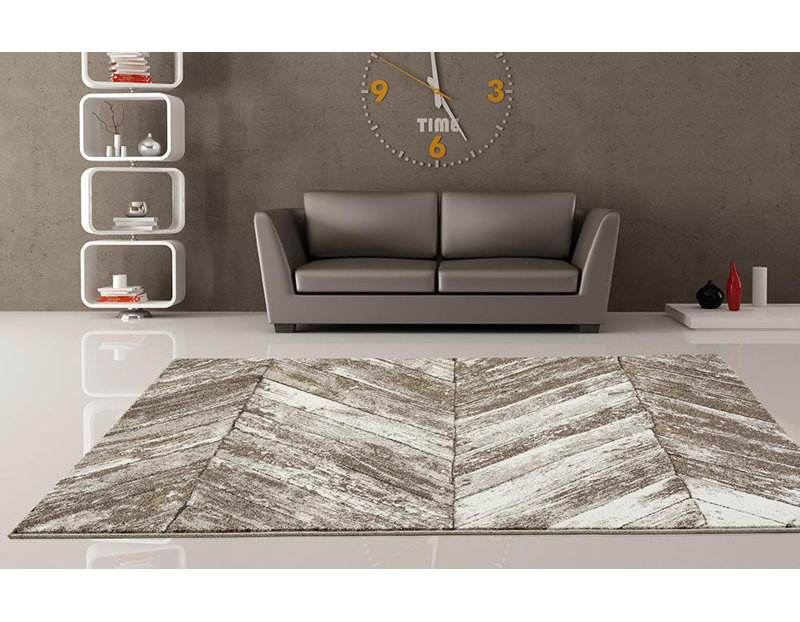 Tapis intérieur / extérieur beige / doré Forkland, 10 pi x 13 pi