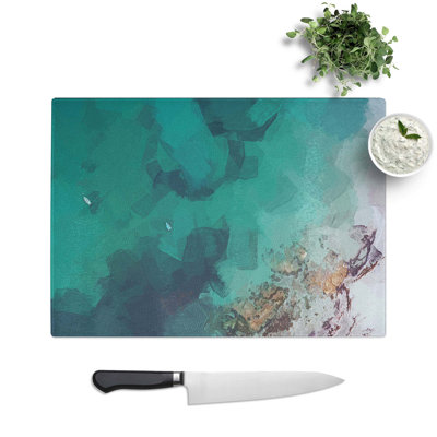 Tempered Glass Boats in Rue De La Saline Guernsey Chopping Board