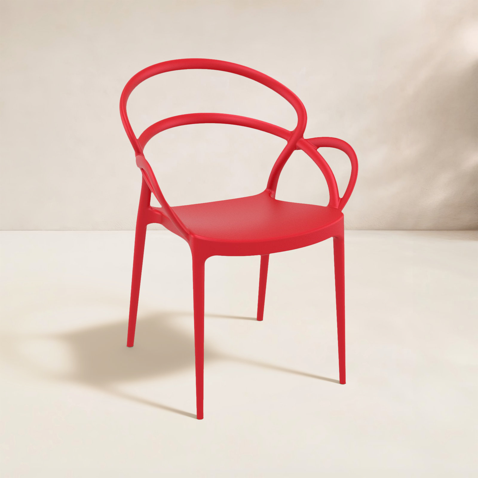 Farrah Stackable Patio Armchair, Red