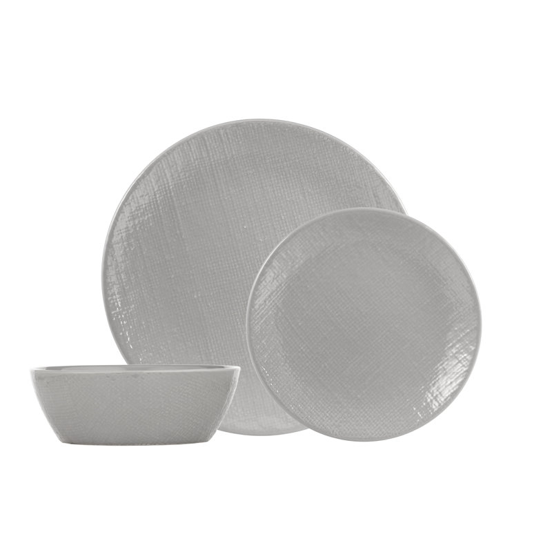 Service de table 12 pièces, service pour 4 Croxley, Gris